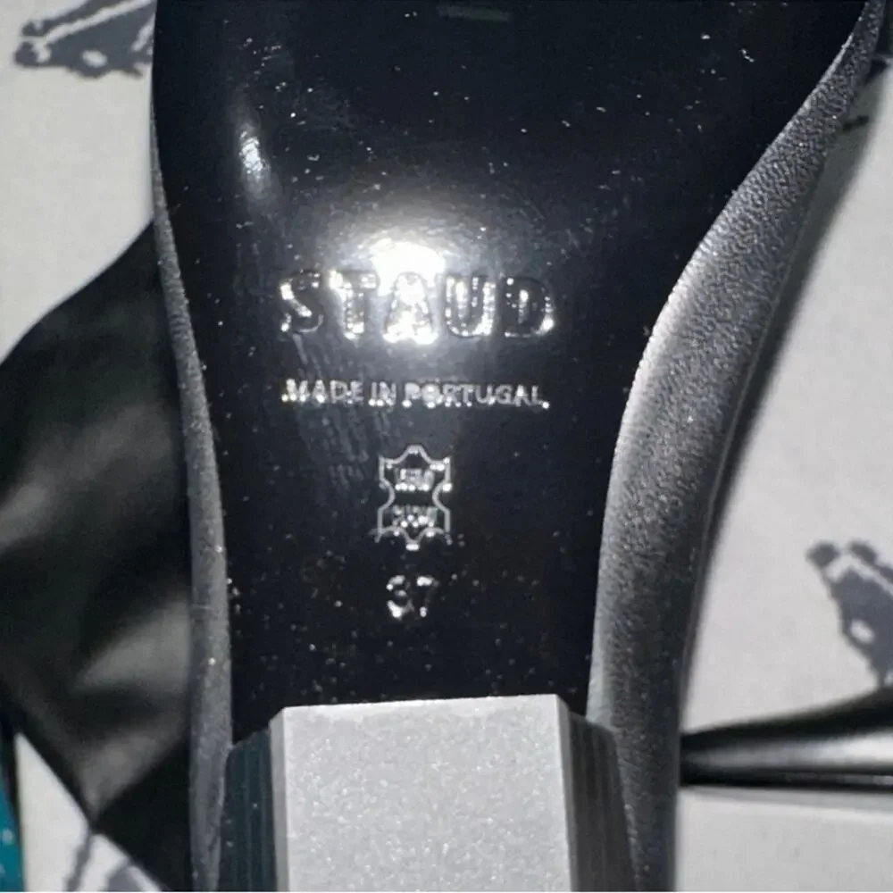 NEW Staud Wally Boot Flat Black Leather Size 37